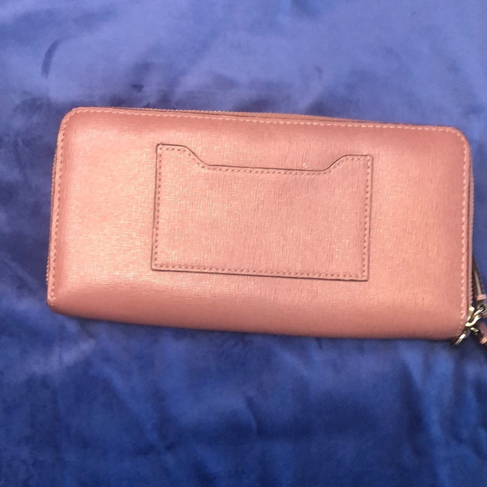 Coach Double Zip Around Wallet Wristlet, Mauve - Picture 3 of 14